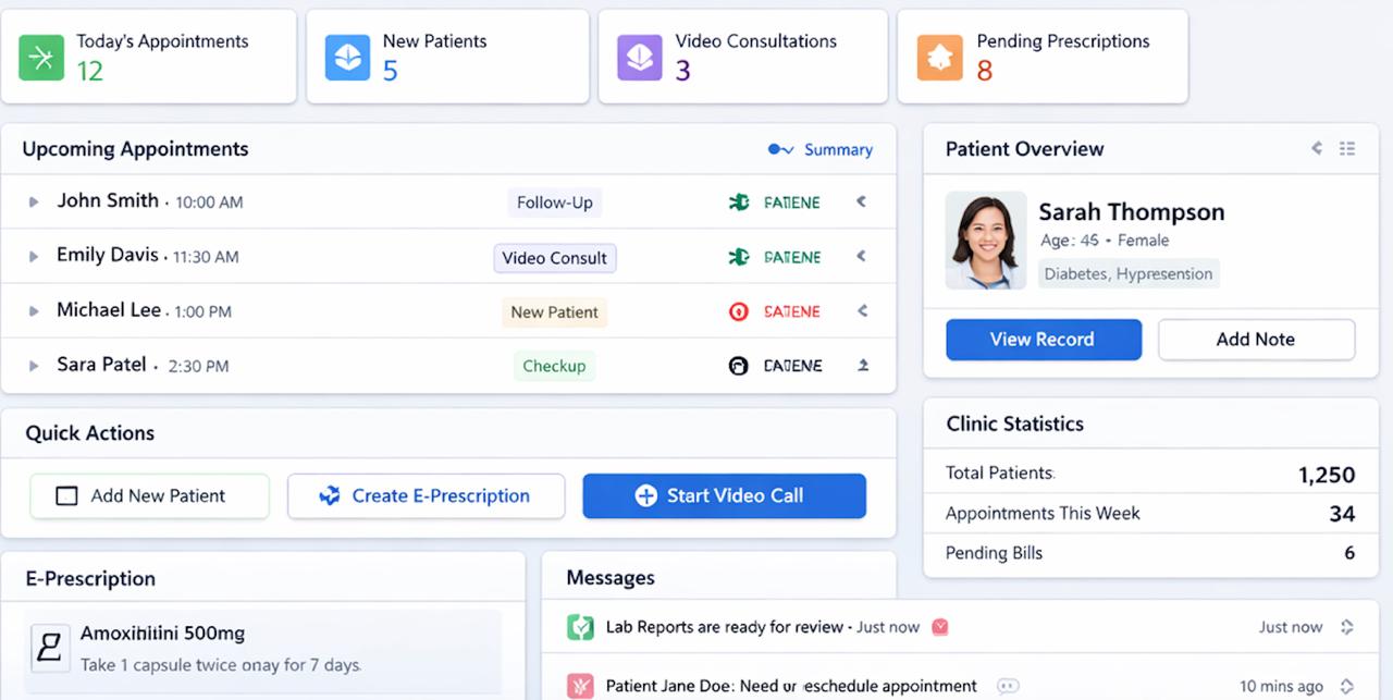 Cliniqo Dashboard Preview